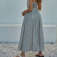 By Together - Striped Strapless Flare Maxi Dress
