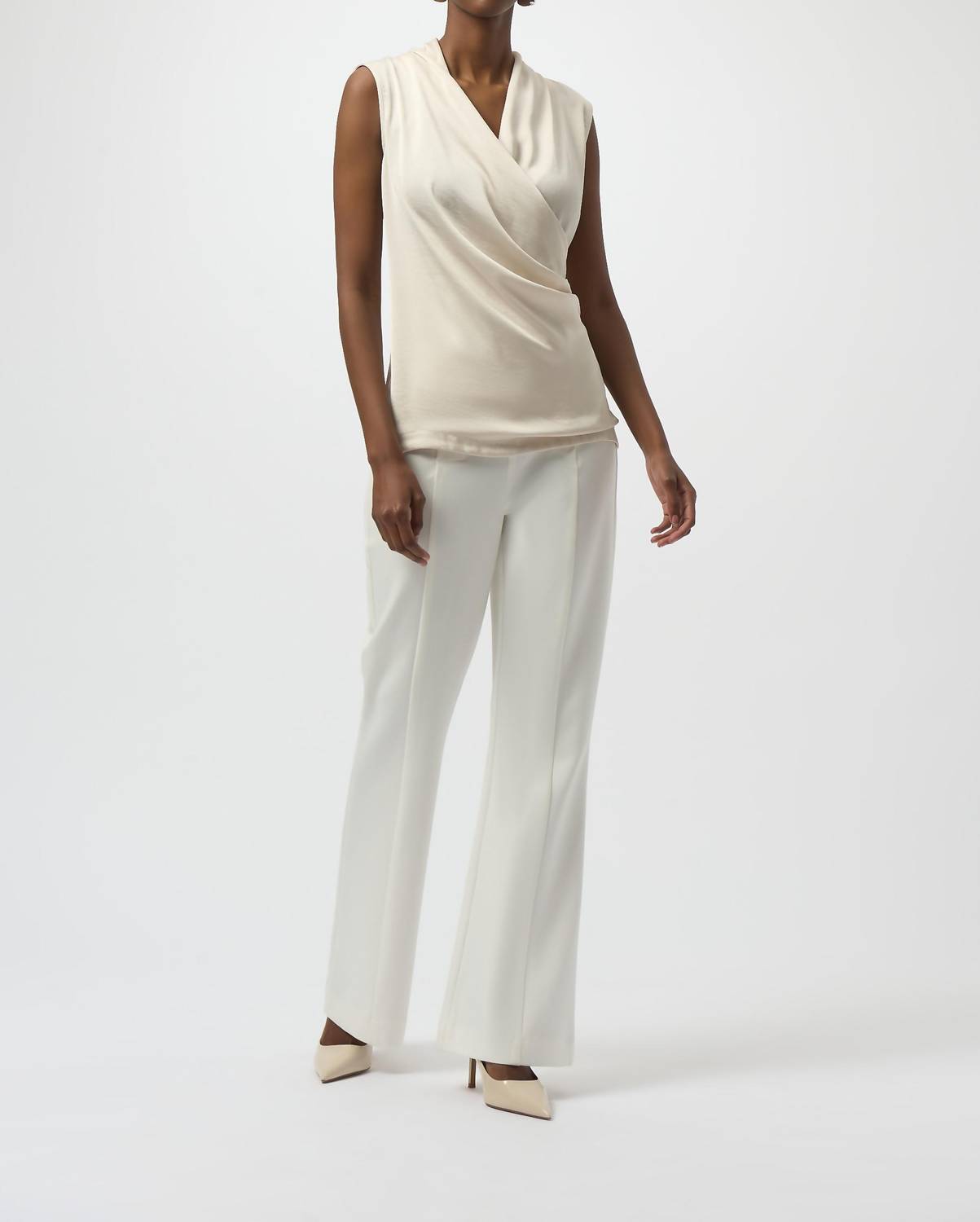 Joseph Ribkoff - SATIN AND SILKY KNIT WRAP TOP