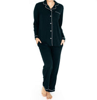 Kindred Bravely Clea Bamboo Classic Long Sleeve Maternity & Nursing Pajama Set in black - women's sleepwear