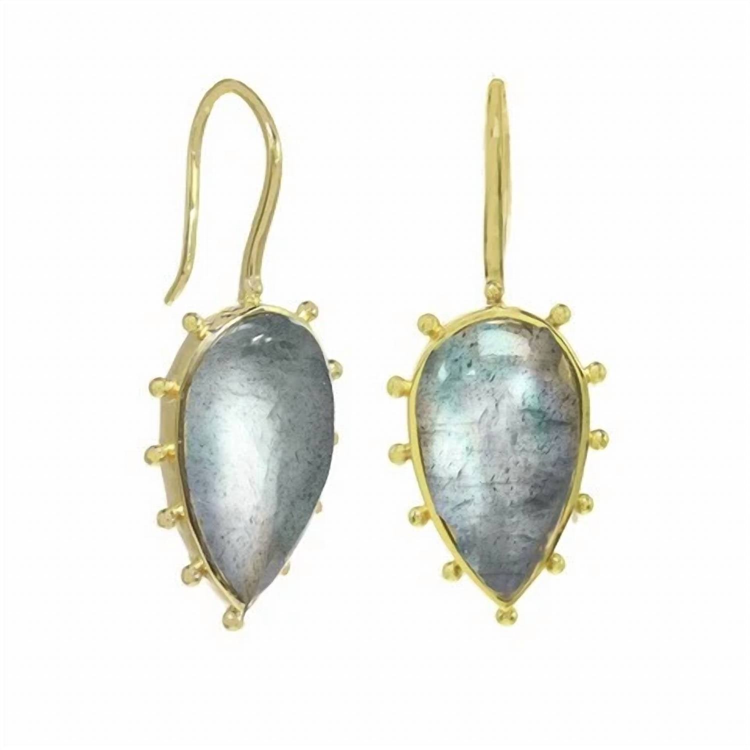 Rachel Reinhardt - Women's Labradorite Bezel Earrings