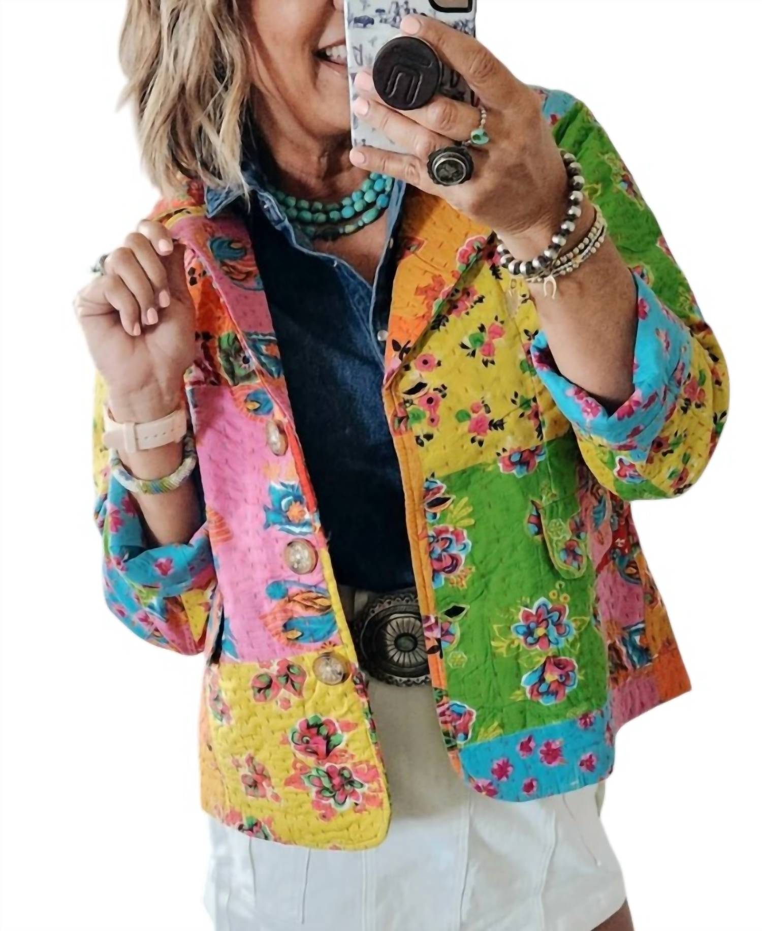 Ivy Jane - Kantha Stitched Shirt Jacket