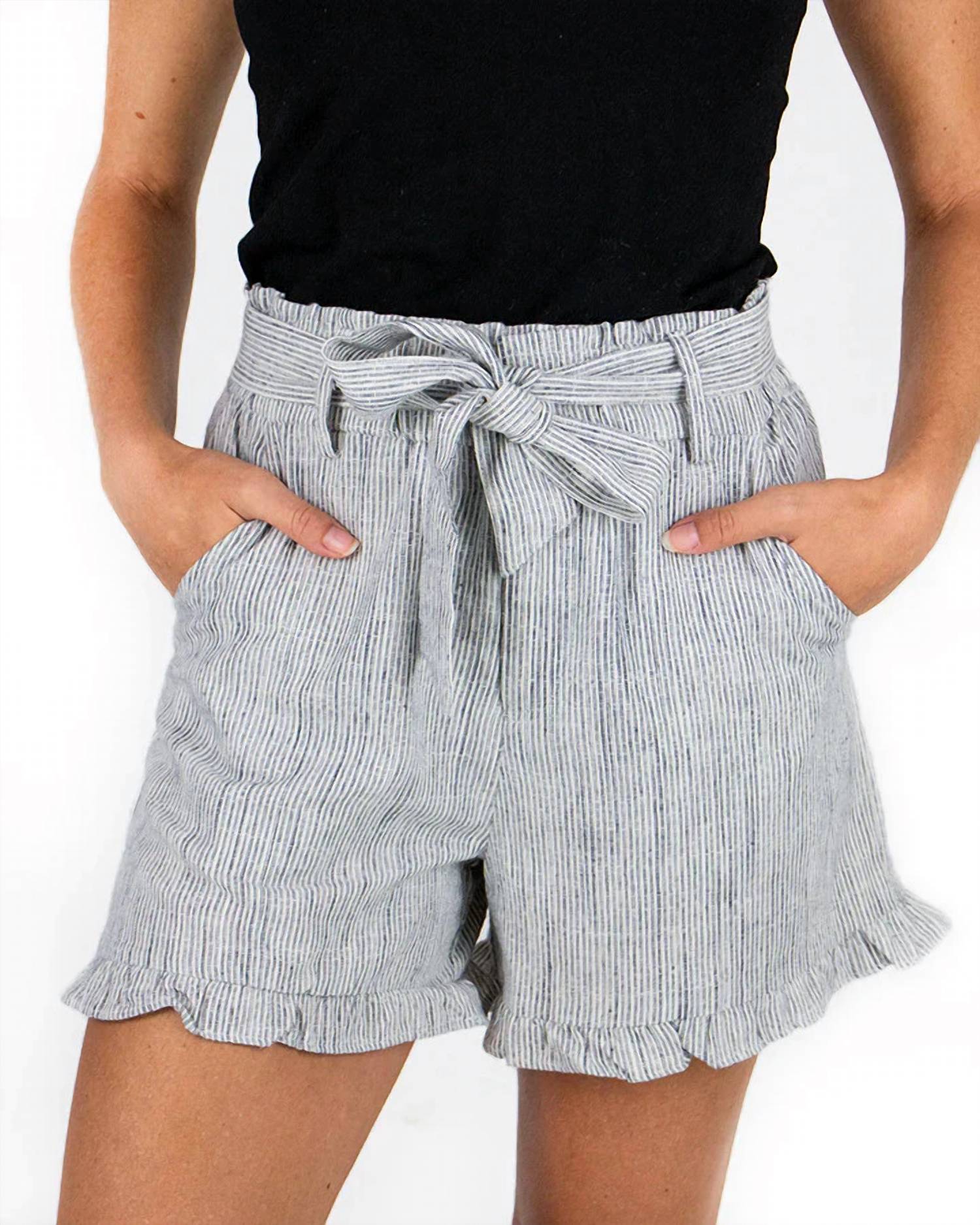 Grace And Lace - Ruffle Linen Shorts