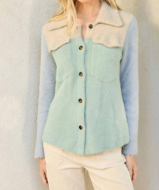 Mystree - Fuzzy Block Shacket