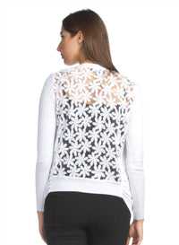Papillon - Lace Back Long Sleeved Waterfall Cardigan