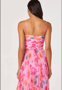 Astr - Ayla Floral Pleated Midi Dress