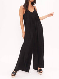 PROJECT SOCIAL T No Regrets Relaxed Shirred Jumpsuit in black - women's pants