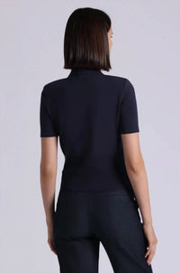 Minnie Rose - Short Sleeve Collard Shirt With Pockets