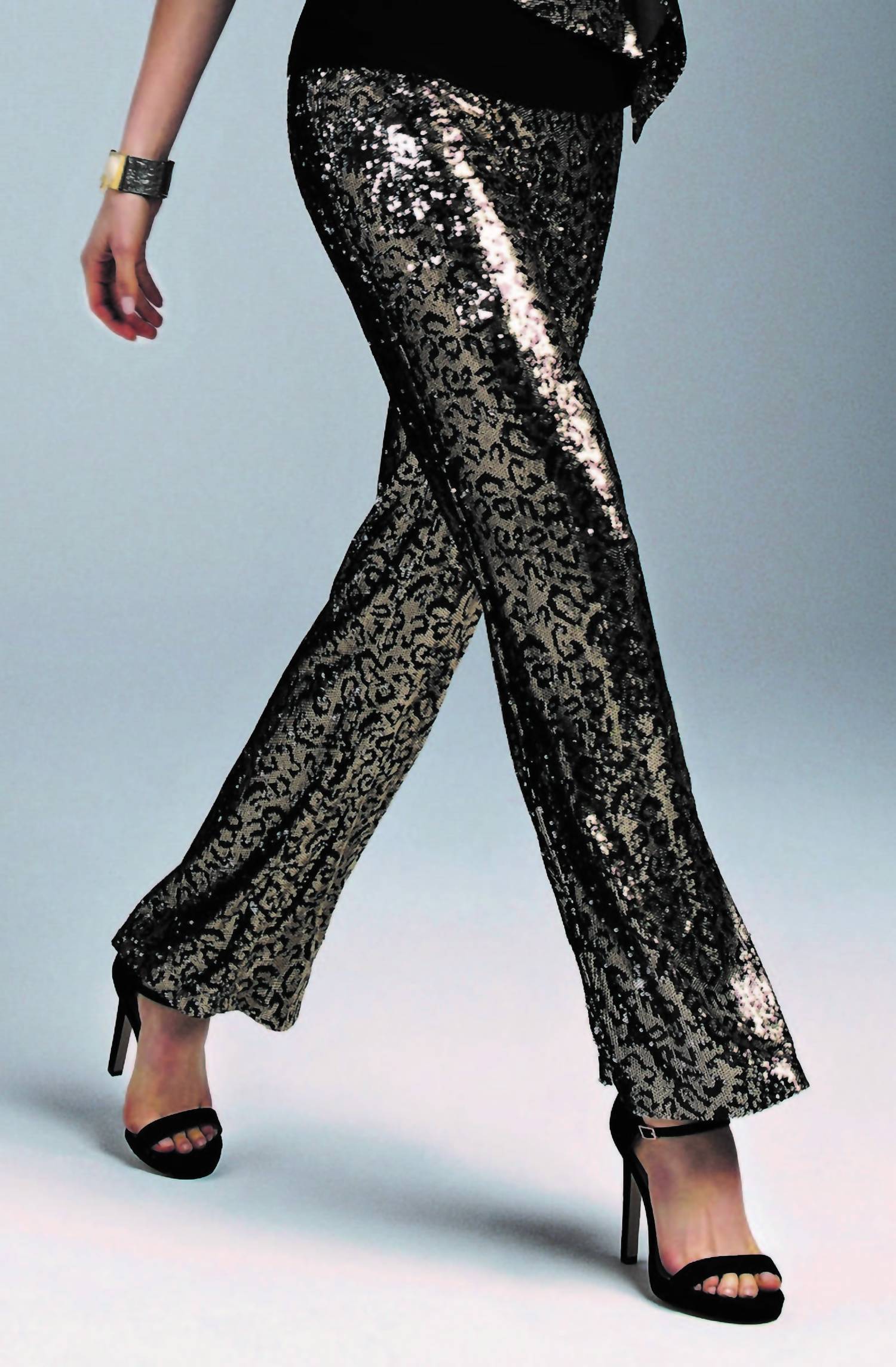 SEQUIN WIDE LEG PANTS