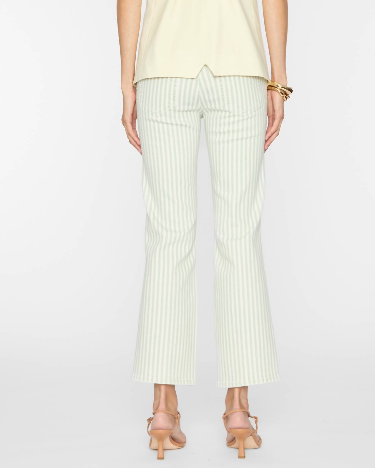 FRAME Reboot Crop Jeans in seamist stripe - women's pants - detail view