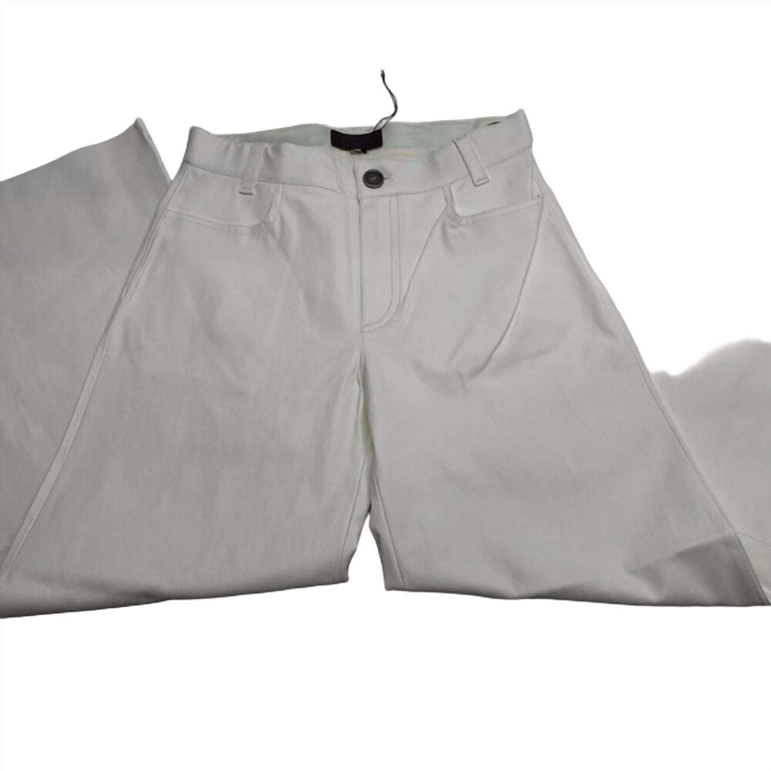Stouls Lilou Lamb Leather Wide Leg Pants in white - women's pants - alternate view