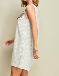 Entro - Embroidered Tassel Mini Dress
