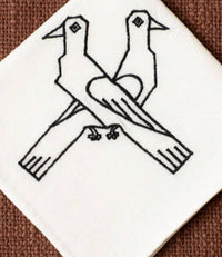 ALIX OF BOHEMIA Cai Lovebird Handkerchief in white - women's scarf - detail view