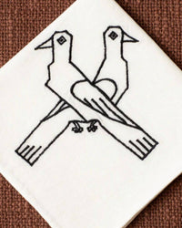 ALIX OF BOHEMIA Cai Lovebird Handkerchief in white - women's scarf - alternate view