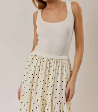 Sunday Edition - Mixed Media Dotted Dress