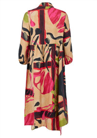 NOEN Women's Cabo Dress in green multi - women's dress - detail view