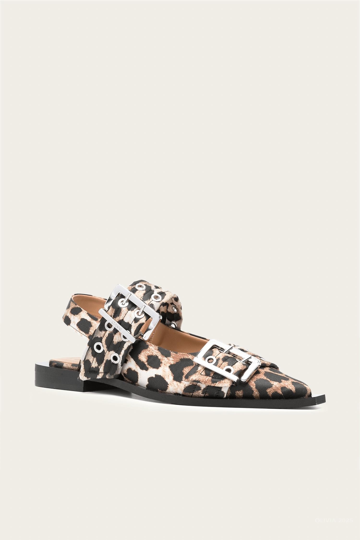 Ganni - Women's Feminine Buckle Ballerina Sandal