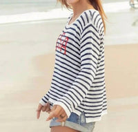 Wooden Ships - Usa Striped Crewneck Sweater