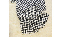 Aapparella - Checkerboard Top And High Waist Skort Set