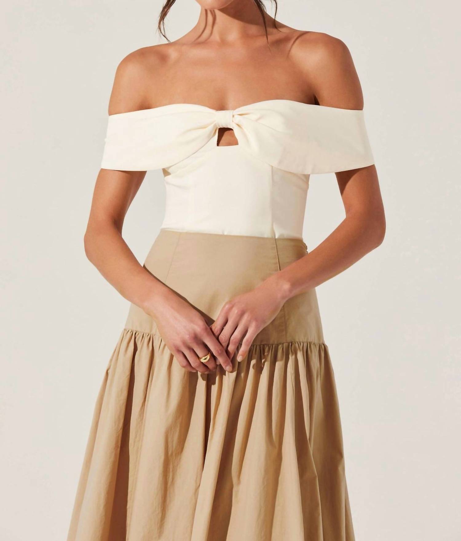 Astr - Telayna Off Shoulder Bow Top