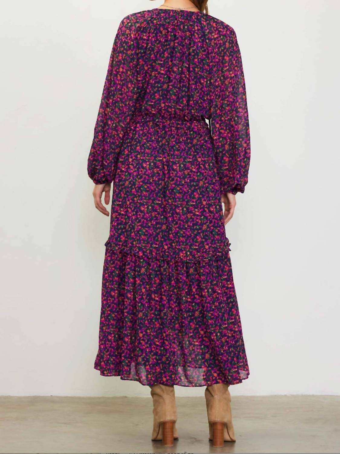 Skies Are Blue - Floral Midi Dress