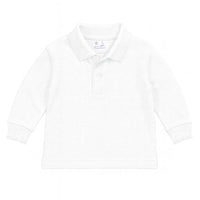 Florence Eiseman Kid's Long Sleeved Polo in white - kids' shirt - detail view