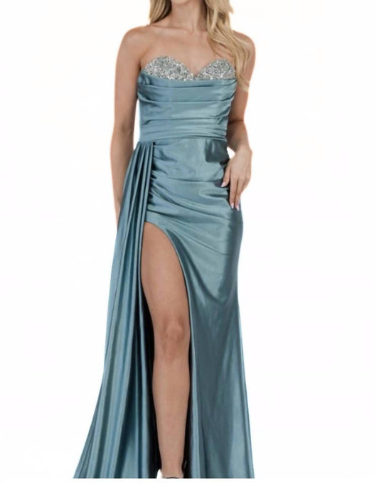 Amelia Couture - Strapless beaded top gown