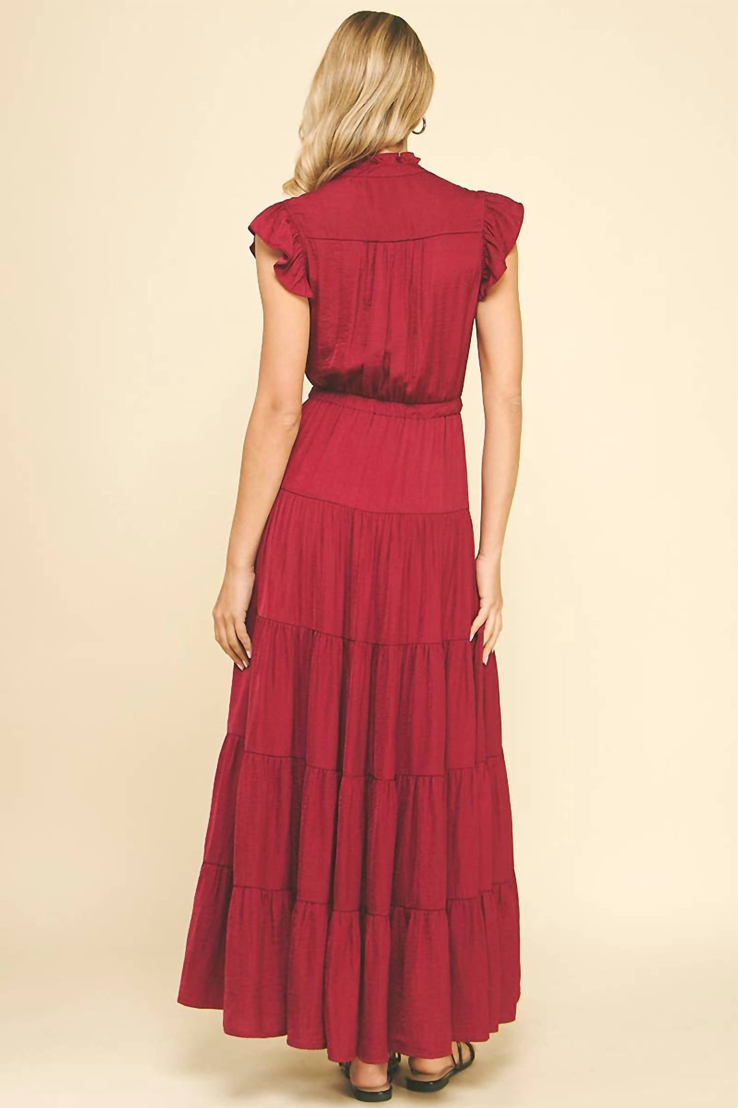 Pinch - Satin Tiered Maxi Dress