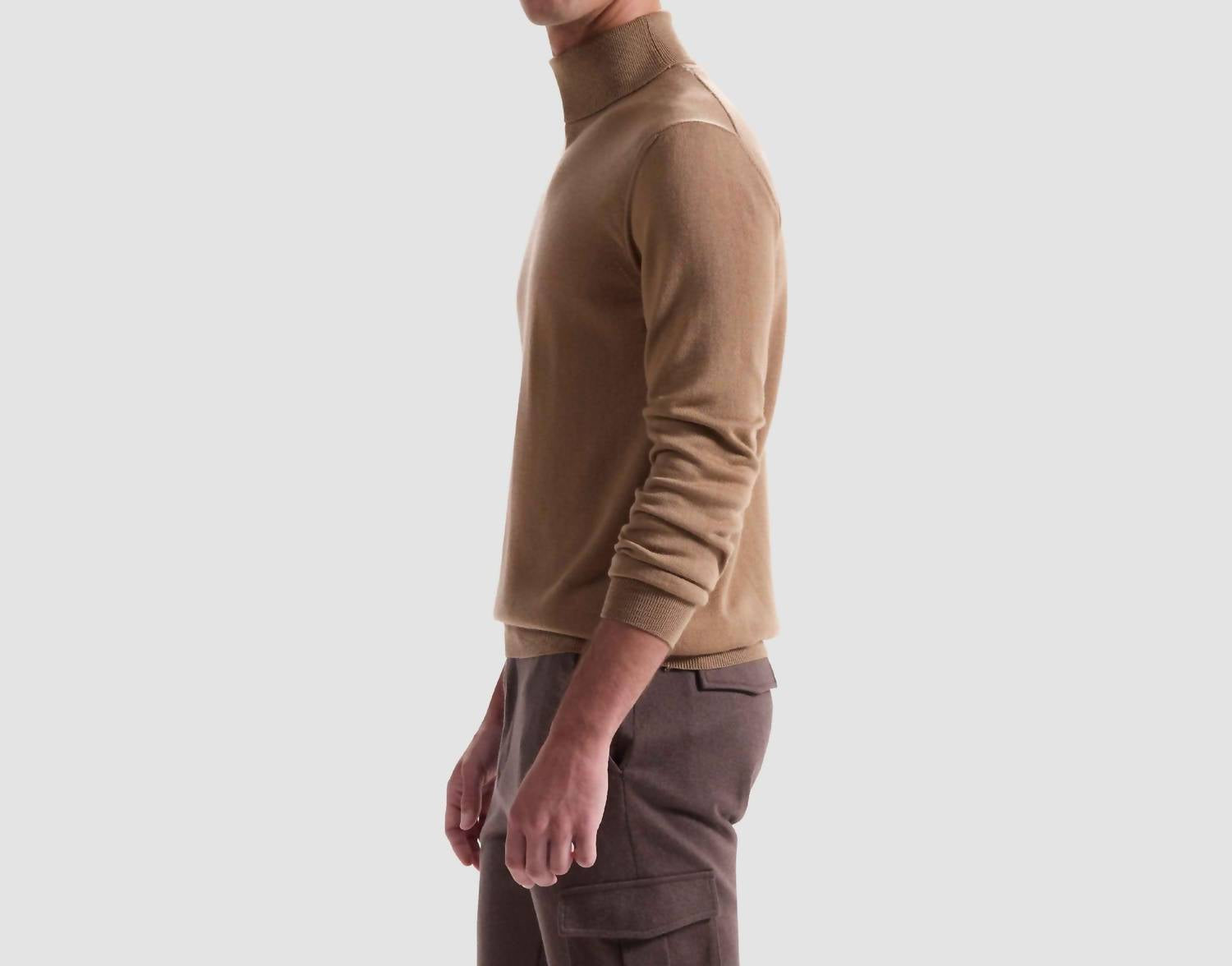 Bugatchi Uomo Wool Turtleneck Sweater in camel - men's sweater - alternate view