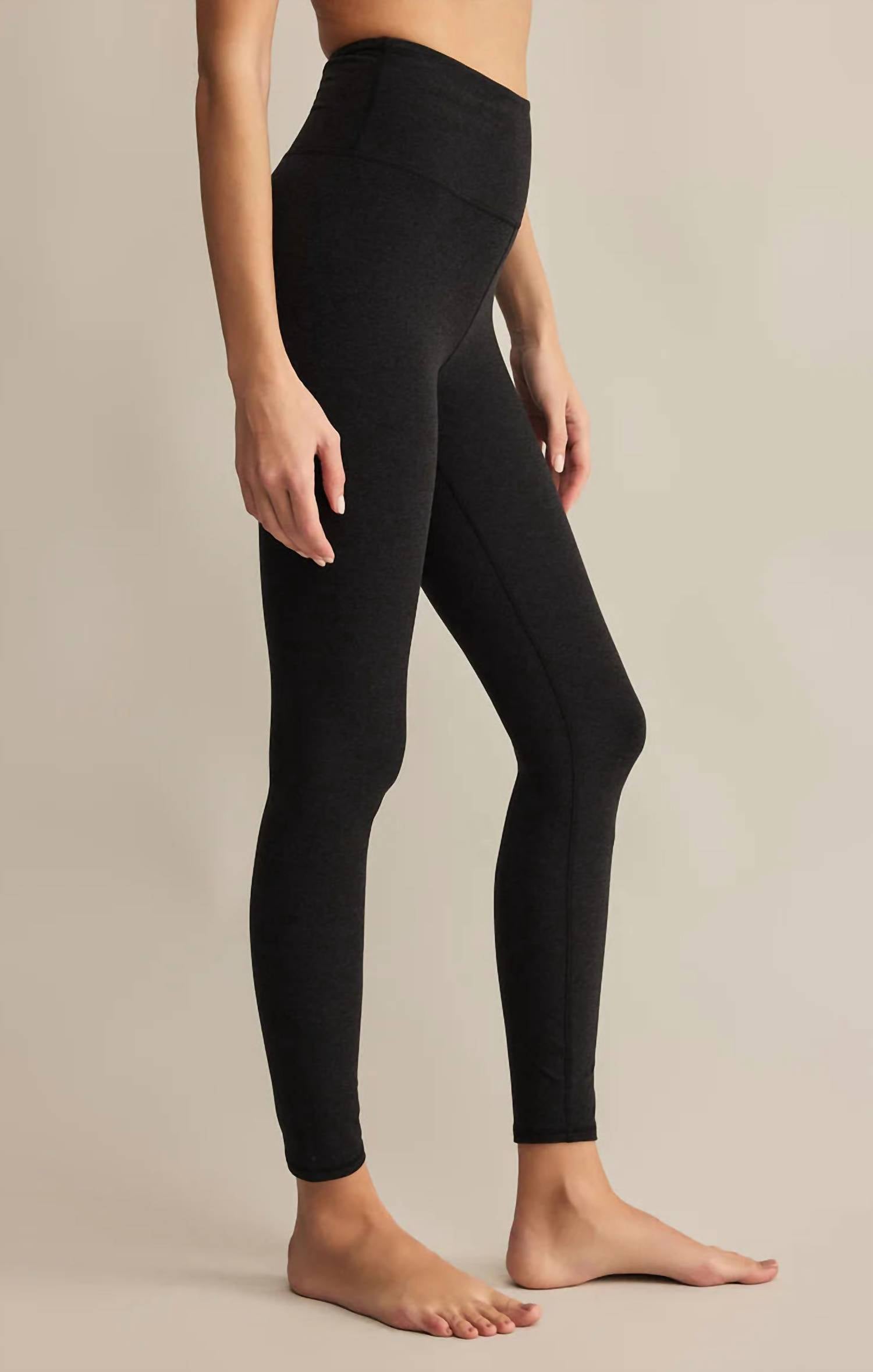 Z Supply Solstice 7/8 Legging in black sands heather - women's pants - alternate view