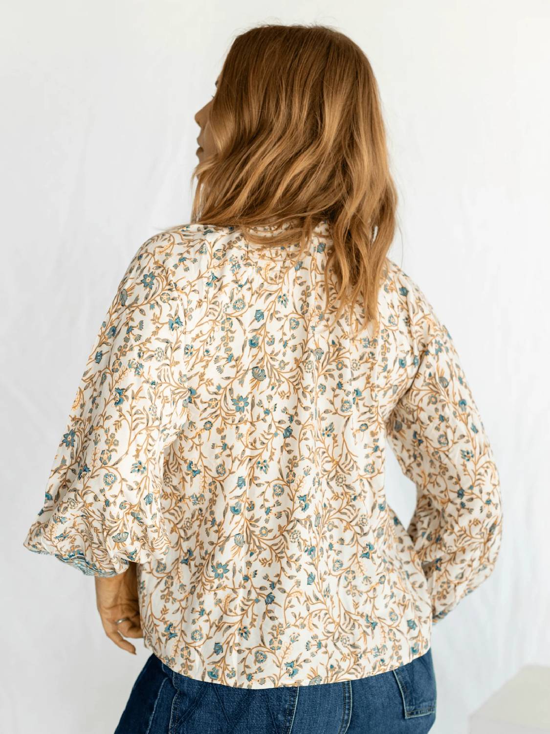 Elan - Long Sleeve Floral Blouse