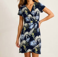TOMMY BAHAMA Carmela Palisade Palms Short Sleeve Dress in coastline - women's dress