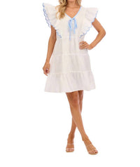 mudpie Ralphy Mini Dress in white - women's dress