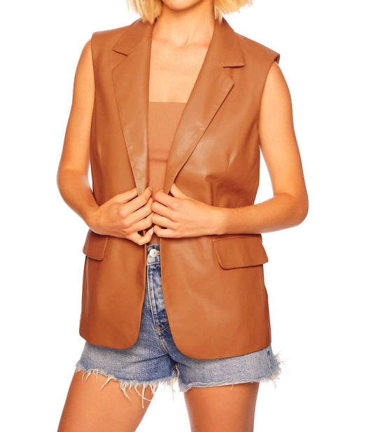 Susana Monaco - Faux Leather Collar Vest