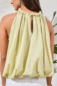 Tribal - Bubble Hem Braided Neckline Blouse