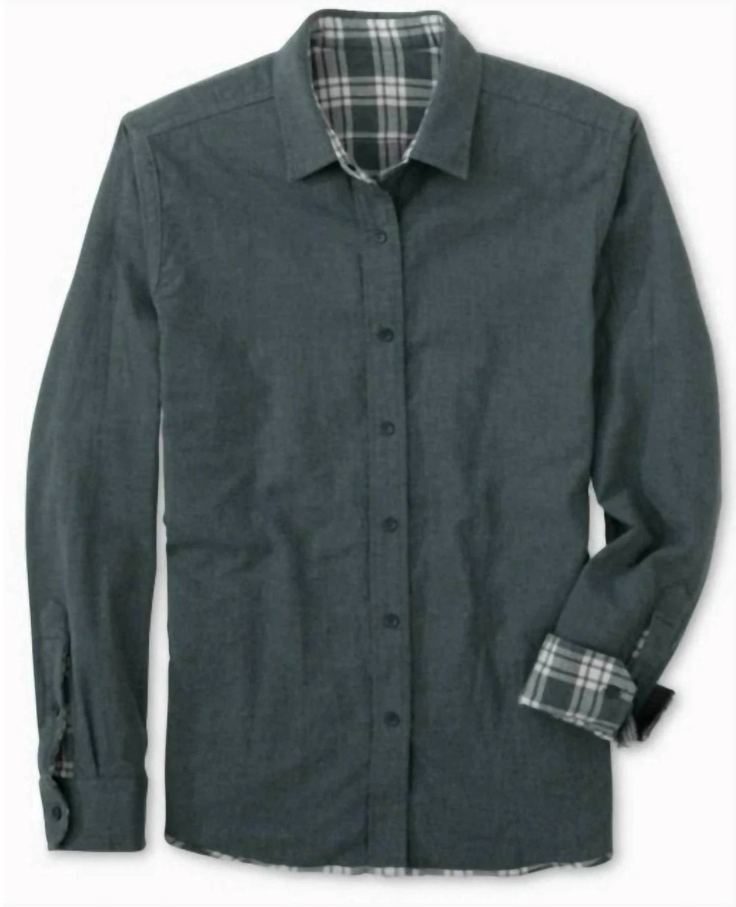 SOUTHERN TIDE Melbourne Reversible Plaid Sportshirt in heather dark slate - men's shirt