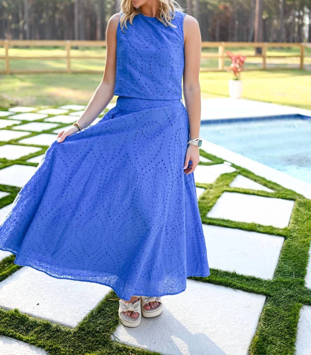 Sincerely Ours - Eyelet Skirt Set