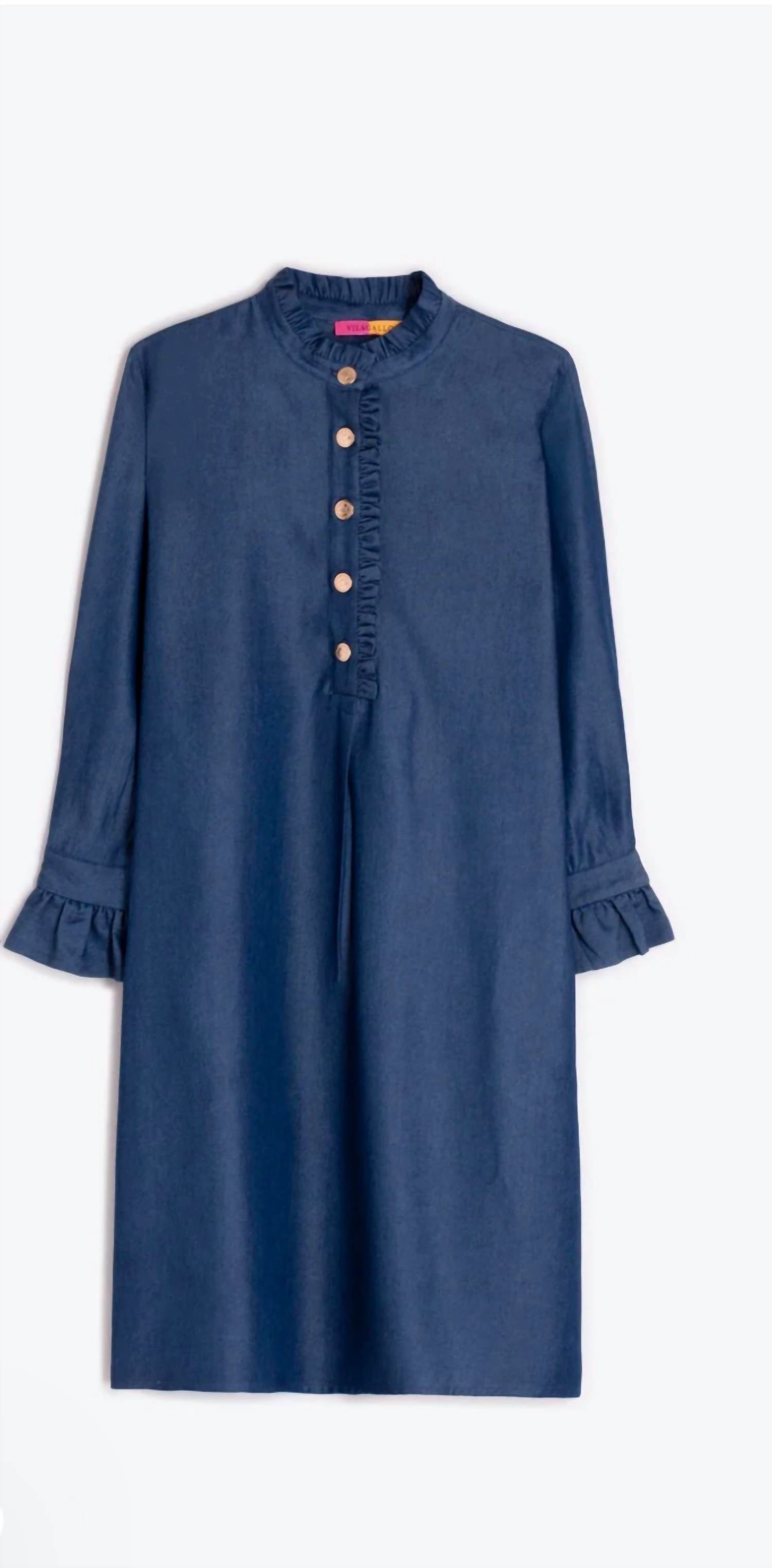 Vilagallo - Denim Dress with Ruffles