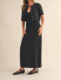 Klesis - Mary Cardigan And Sweater Maxi Dress Set