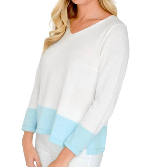 Two Tone 3/4 Sleeve Sweater