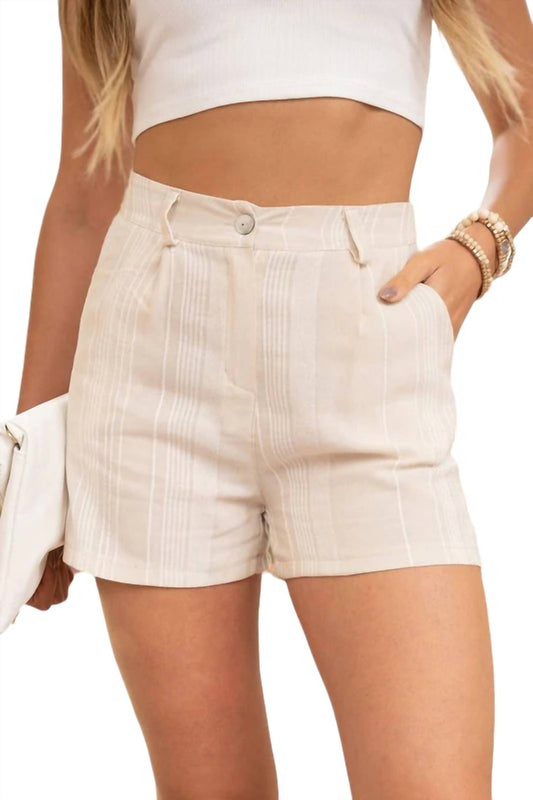 Linen Striped Shorts