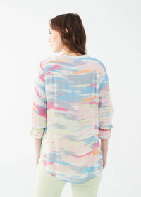 Fdj - Starla Slit Detail Three Quarter Sleeve Crepe Shirt