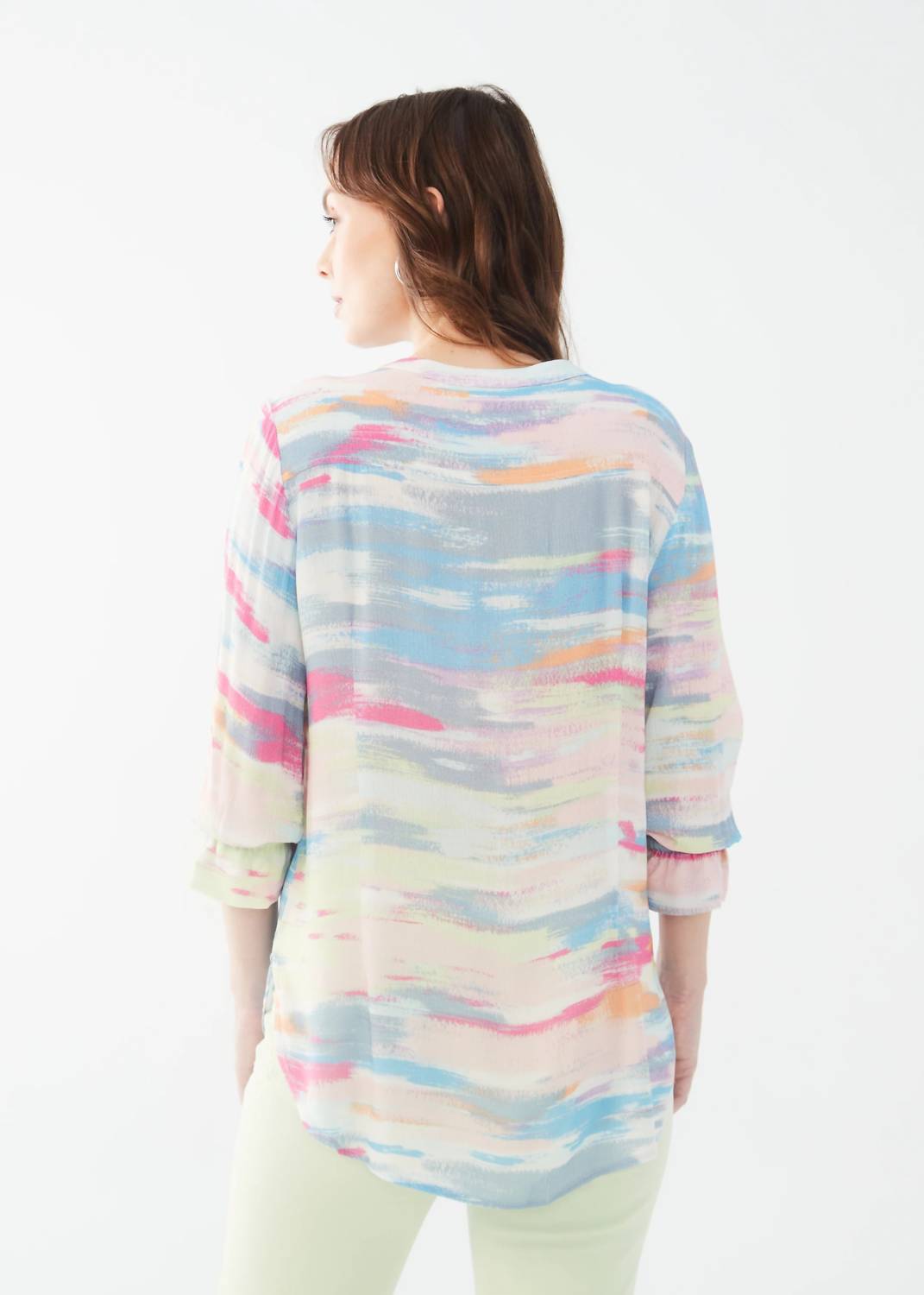 Fdj - Starla Slit Detail Three Quarter Sleeve Crepe Shirt
