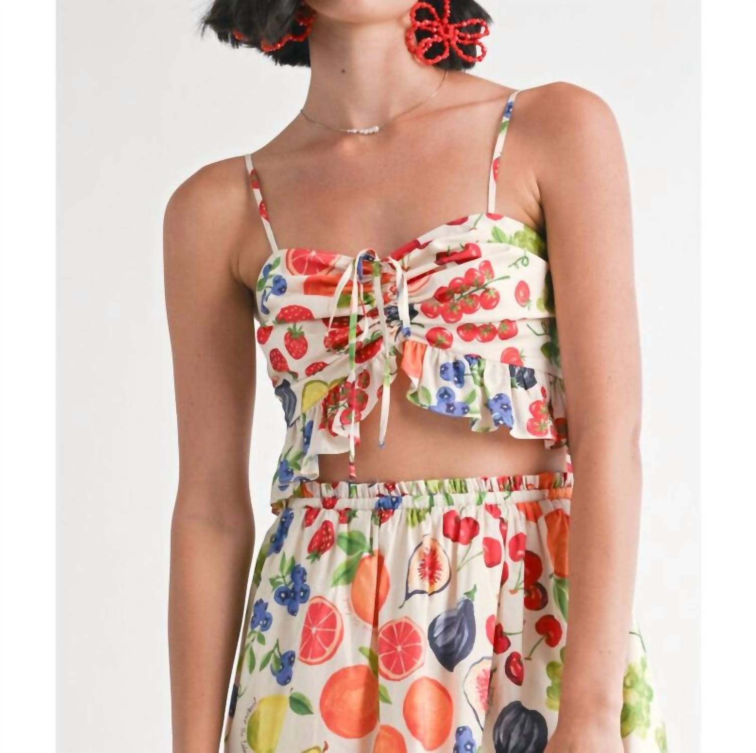 Jacquie The Label Felix Peplum Top in multi - women's shirt - view 4