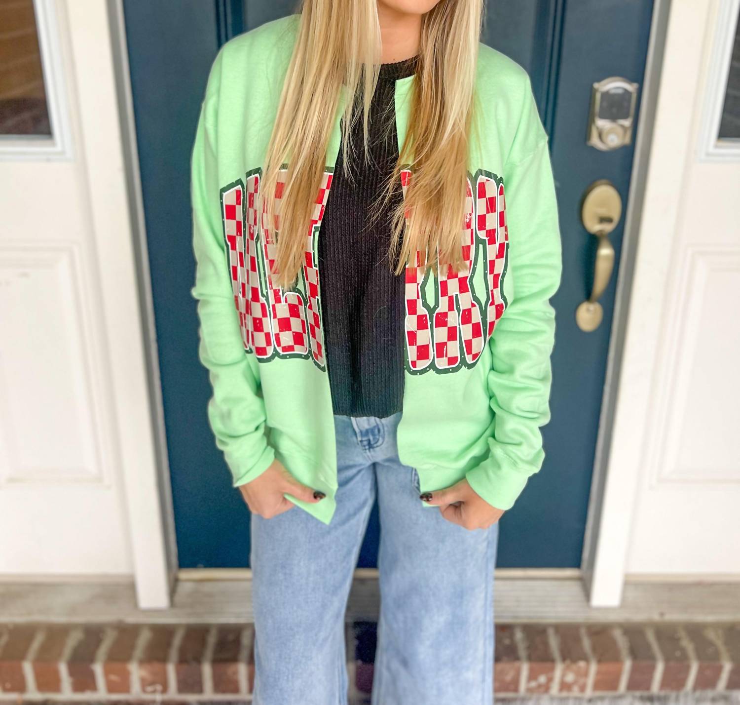 Cmd - Retro Merry Checkered Cardi Sweatshirt