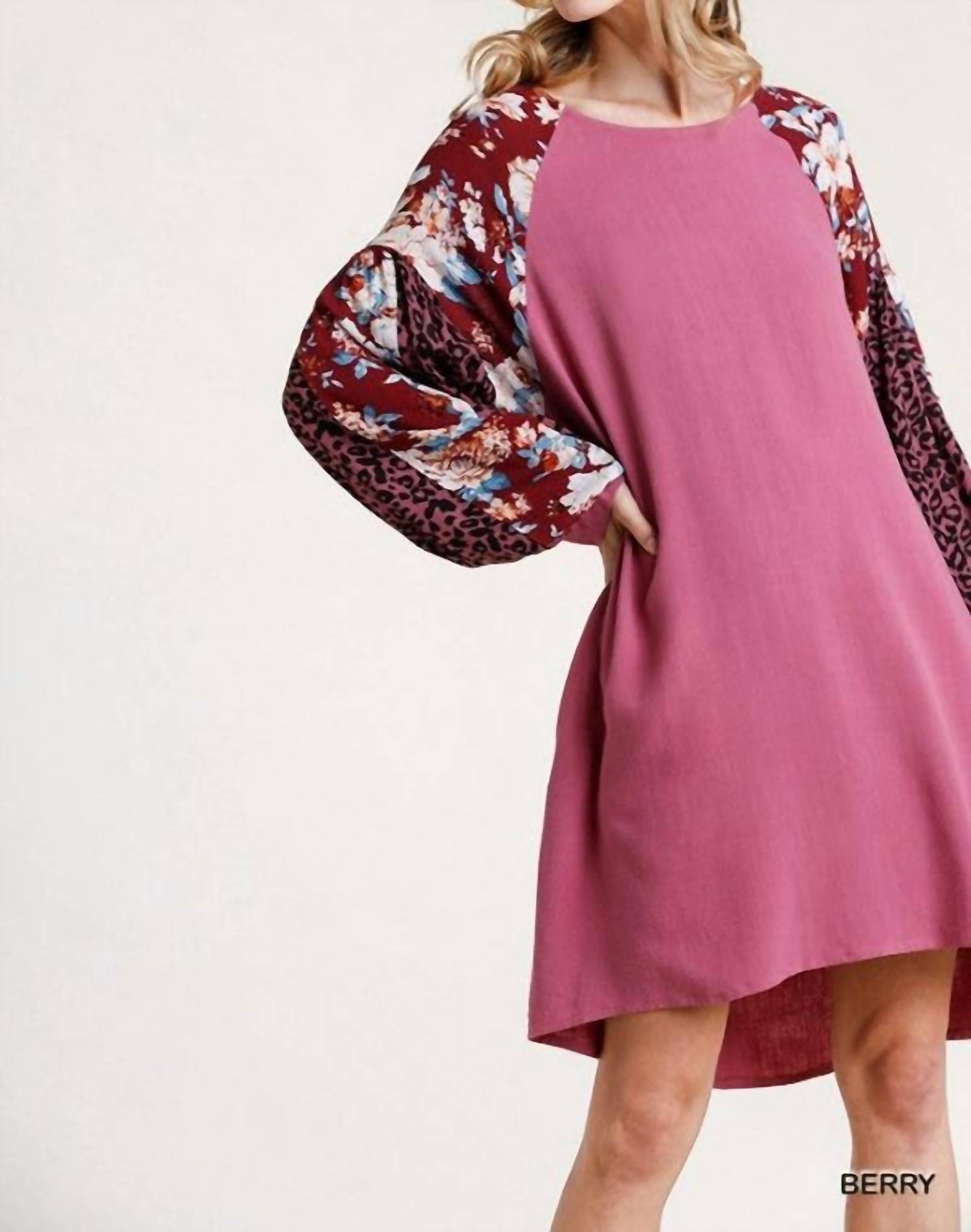 Umgee - Floral & Animal Pocket Dress