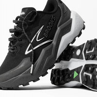 BROOKS Men's Caldera 8 Sneakers in 052 black blackened pearl white - men's shoe - detail view