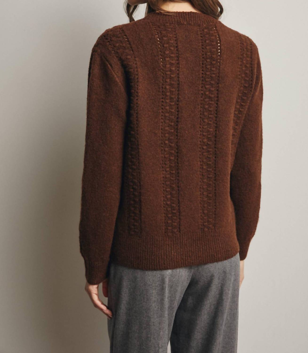 Forte - Textured Cable Stitch Pullover Sweater