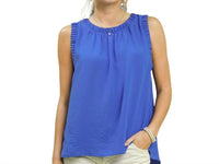 Umgee - Solid Ruffle Neck Sleeveless Top