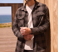TravisMathew Return Flight Jacket in black grey - men's shirt - view 6