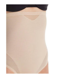 TC Fine Intimates Sheer Shaping & Comfort Hi-waist Thong in nude - women's intimate - detail view